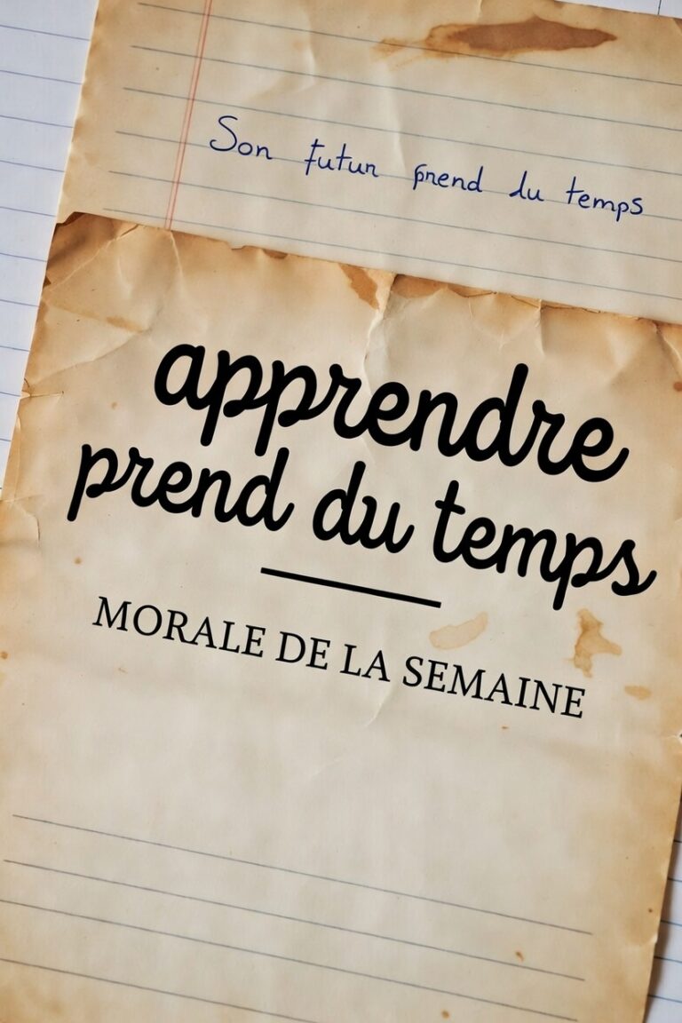 La morale de la semaine : apprendre prend du temps